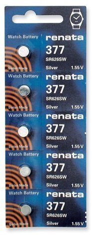 Renata #377 Silberoxid-Batterien, 5 Stück