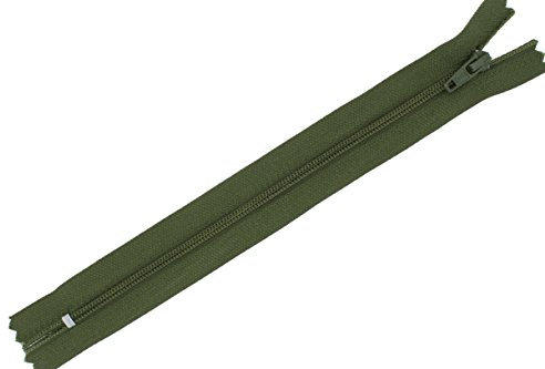 FIM Reißverschluss Nylon feine Spirale Nr.3 nicht teilbar für Hosen usw. Farbe: 21 - olivegrün(327), 40cm lang
