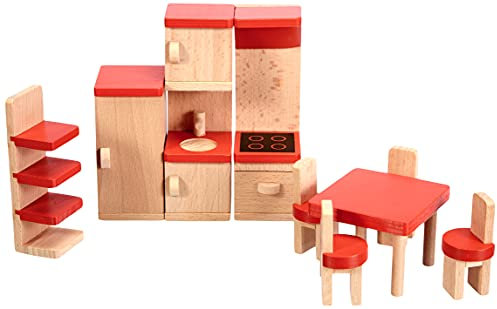 Goki 51718 Puppenmöbel Küche, Basic Natur