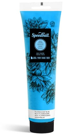Speedball Water-Soluble Block Printing Ink, 5-Ounce Tube, Fluorescent Blue