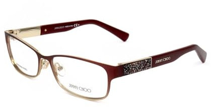 Brillen Jimmy Choo JC124 VUS MATT RED LIGHT GOLD OPAL BURGUNDY 54/15/ WOMAN