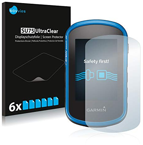 Savvies Schutzfolie für Garmin eTrex Touch 25 | 6 Stück Transparenter Displayschutz Made in Germany Ultra-Klar Displayschutz-Folie