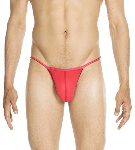 Hom Homme Plumes String, Rouge, M EU