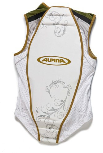 Rückenprotektor Alpina Jacket Soft in 3 Farben, Farbe:white-brown; Größe:149-164