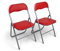 HAEST - Klappstühle 2er Set, Klappstuhl gepolstert mit Metallrahmen & Kunstleder, platzsparend, bis 150 kg belastbar, Ideal als Küchenstühle & Gartenstühle, Silber-Rot