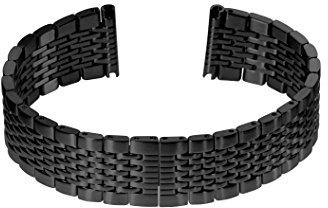 slow - Schwarzes Metallarmband - 20mm Breite