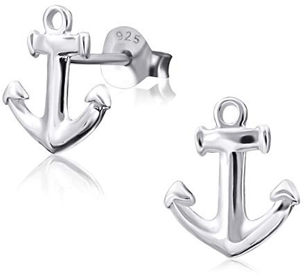 Laimons Damen-Ohrstecker Ohrringe Maritim Damenschmuck Anker 10mm glanz Sterling Silber 925
