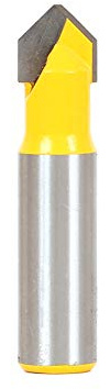 Yonico 14988 90 Degree X 1/2-Inch Diameter V Groove Flat Bottom Router Bit 1/2-Inch Shank