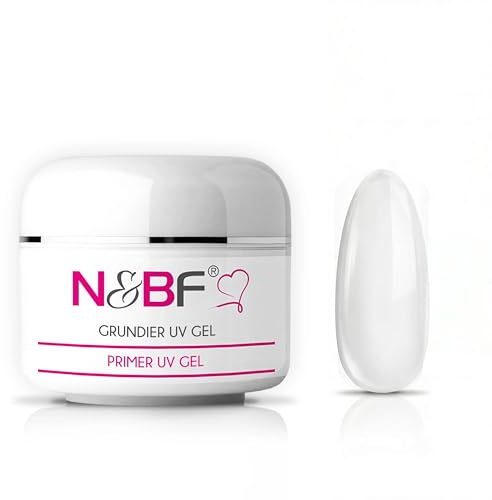 N&BF UV Grundiergel mittelviskos 50 ml | Haftgel Transparent für starke Haftung | Made in Germany | Basegel zur Grundierung des Naturnagels