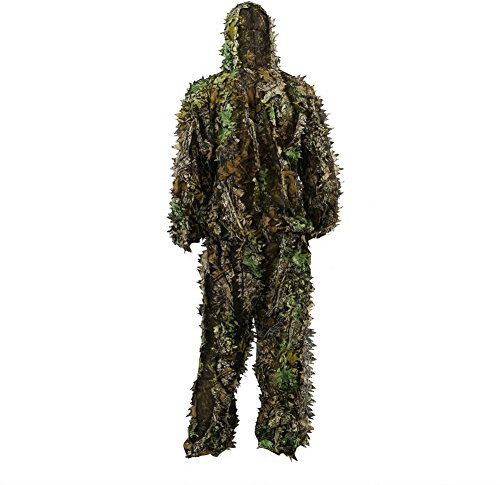 Zicac Outdoor Camo Ghillie Suit 3D Leafy Camouflage Clothing Jungle Woodland Hunting