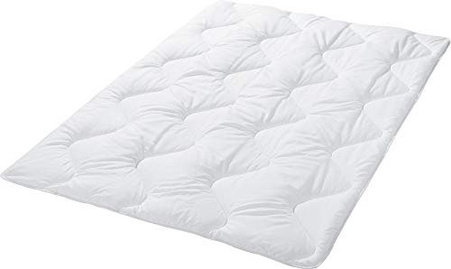 Erwin Müller Kinder-Bettdecke weiß Größe 100x135 cm, Steppbett, Einziehdecke - anschmiegsam und feuchtigkeitsregulierend, hygienisch und pflegeleicht