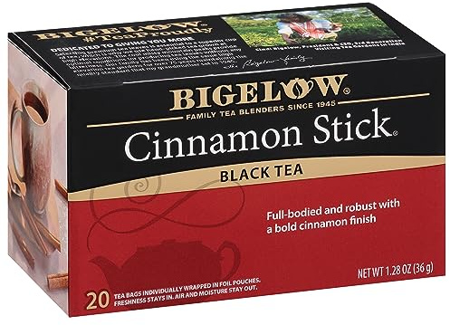 Bigelow Tea Cinnamon Stick Black Tea, Caffeinated Tea with Cinnamon, 20 Count Box (Pack of 6), 120 Total Tea Bags