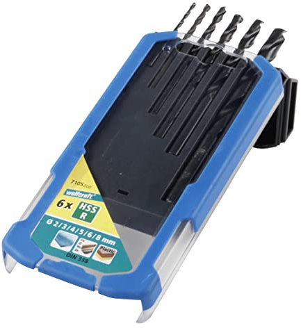 wolfcraft 7105000 Coffret S-6 Forets pour métal R ø 2-8 Noir