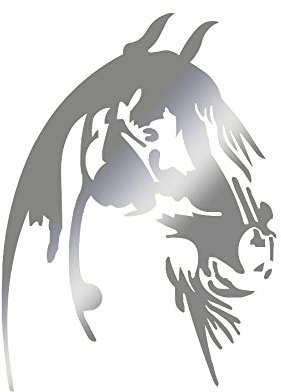 Wandtattoo Logo Pferdekopf selbstklebend – mehrere Farben erhältlich – 10 silber