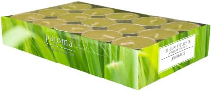 pajoma® Teelichte 30 Stück, Lemongras | Duft-Teelichte in Aluminiumhülle, Brenndauer ca. 4 Stunden - Höhe 1,5 cm ø 3,5 cm | Premium Qualität | Deko, Gastronomie, Outdoor, Party, Windgläser, Hochzeit