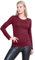 janisramone® Long Sleeve T Shirts Women, Plain Round Neck Breathable Basic Summer Tops for Women UK, Stretchy Slim Fitted Going Out Tops Wine