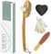 ZEN ME Körperbürste mit Naturborsten gegen Trockene Haut - Set mit Rückenbürste, Peeling Handschuhe, Konjac Schwamm und Bimsstein