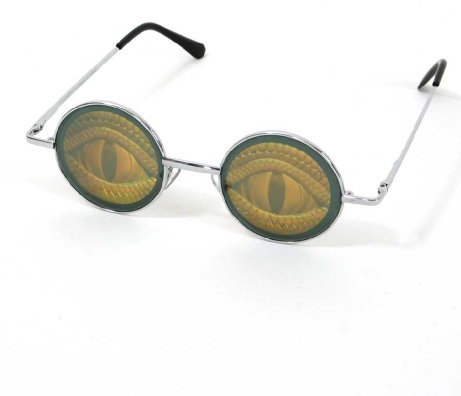 KarnevalsTeufel Hologramm-Brille Augen, Reptil, Schlange