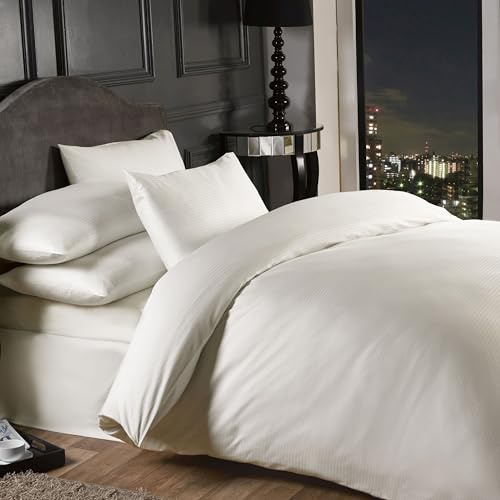Emma Barclay Grosvenor - 1000 Thread Count Pin Stripe Duvet Set in Cream - King Bed