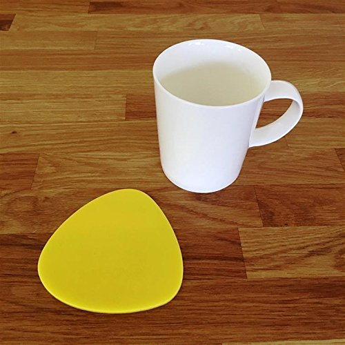 Lot de 8 dessous de verre en forme de galet Jaune
