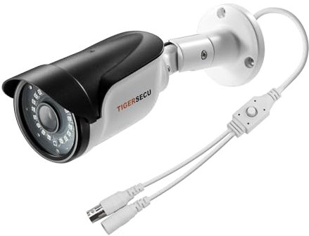 TIGERSECU Super HD 1080P Outdoor IP66 Bullet Security Camera 65ft Night Vision 2.0mp Power Supply and coaxial Cable are not Included