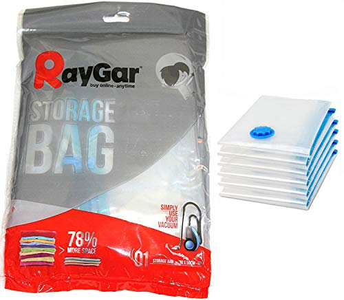 RayGar 6 Bags Pack Vacuum Compressed Storage Saving Bags 70 X 50 cm Clothing, Duvets, Bedding, Pillows, Curtains, Travelling - New
