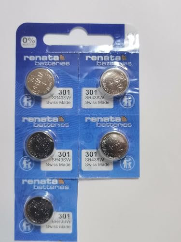 Renata #301 Lot de 5 Piles à oxyde d'argent