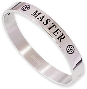 Fly Style BDSM Fetisch Armreif - Master/Slave/Mistress - aus Edelstahl, Farbwahl:Silber/schwarz, Modelle:Master