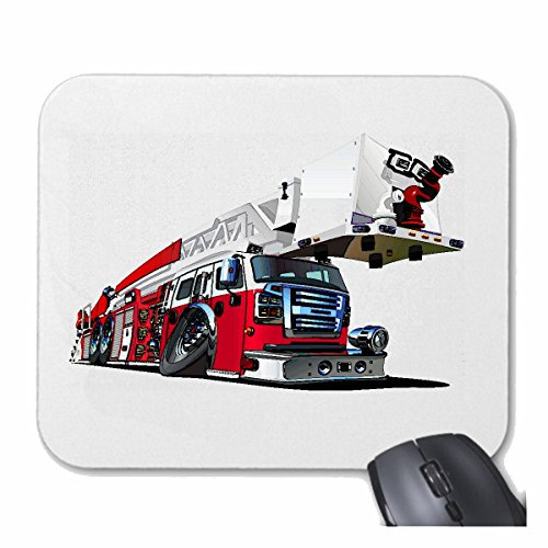 Mousepad (Mauspad) GROSSER AMERIKANISCHER Feuerwehr Truck WASSERWERFER Firefighter LÖSCHZUG FREIWILLIGE Feuerwehr FFW EINSATZLEITER BERUFSFEUERWEHR WERKSFEUERWEHR für ihren Laptop, Notebook