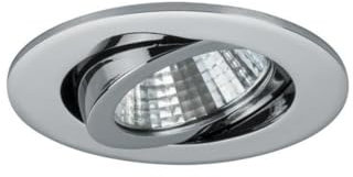 LED Einbaustrahler, IP20, rund, Ø 8.2cm, Plug&Play 350mA, 7W 3000K 740lm 38°, schwenkbar 30°, Chrom