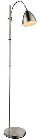 Globo Steh Bogen Leuchte Wohnraum Lese Stand Lampe Strahler beweglich höhe verstellbar 24857S, silber