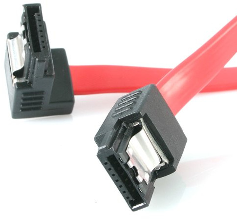 StarTech.com 18in Latching SATA to Right Angle SATA Serial ATA Cable - Right Angle SATA Cable - SATA 6Gbps - 18 inch (LSATA18RA1)