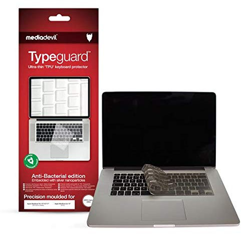 MediaDevil Ultra-Thin Keyboard Cover for MacBook Pro (13 & 15 - 2012-2015 *RETINA DISPLAY*) (UK/EU Key Layout) - Typeguard Anti-Bacterial Edition