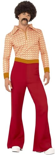 Smiffys Authentischer 70iger Jahre Typ Kostüm, mit Top und Hosen mit hochgezogener Taille
