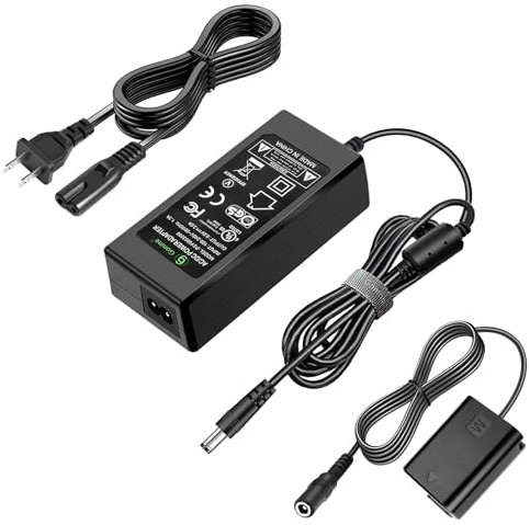 Gonine AC-PW20 Power Supply AC Adapter NP-FW50 Dummy Battery DC Coupler Set, for Sony Alpha A6500, A6400, A6300, A7, A7II, A7RII, A7SII, A7S, A7S2, A7R, A7R2, A55, A5100, RX10 Cameras.