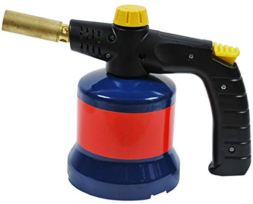 HELO Gas Lötlampe mit stufenloser Flammenregelung, STANDARD ergonomischem Handgriff und einer Nennleistung von 1.70 KW, handlicher und kompakter Lötbrenner für Butangas Stechkartuschen