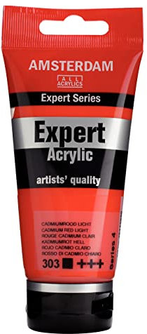 Amsterdam Acrylique Expert Series Tube - 75 ml Rouge de Cadmium clair 303 - Qualité professionnelle pour les artistes - Grande résistance à la lumière - Texture épaisse
