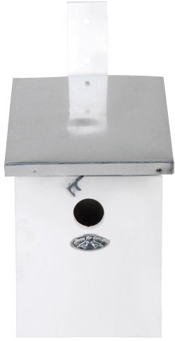 Esschert Design Nistkasten, Vogelhaus Kohlmeisen in weiß, ca. 17 cm x 21 cm x 33 cm