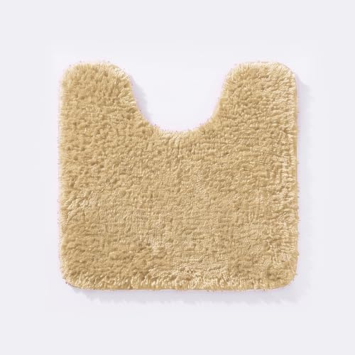 Allure Luxury Deep Pile Microfibre Pedestal Toilet Mat, Non-Slip, 50 x 50cm, Quick Dry & Easy Care (Beige)