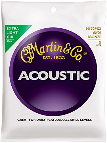 Martin M170 80/20 Bronze Extra Light 3er Pack Akustische Gitarre Saiten