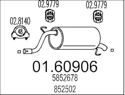 MTS 01.60906 Endschalldämpfer Endtopf 1030mm 6kg
