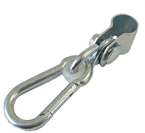 Gartenwelt Riegelsberger Schaukelhaken mit Karabiner für Rundstange Manschettenhaken für Türreck Ø 2,5 cm 1 Stück