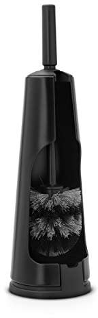 Brabantia Renew Collection Escobilla de baño con Soporte, Acero Inoxidable, Matt Negro, 12x12x42 cm
