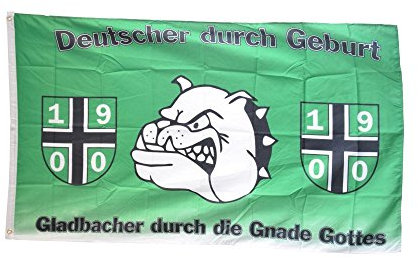 Flaggenfritze® Flagge Fanflagge Mönchengladbach - Gladbacher durch Gnade Gottes - 90 x 150 cm