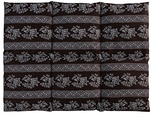 Coussin aux pépins de raisin 40x30 - Bouillotte sèche - Coussin thermique - Compresse froide (6 compartiments; Design: Brun à fleur)