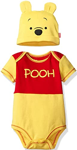 Disney Boys' Winnie the Pooh Bodysuit with Cap Set