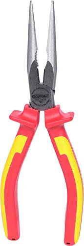 KS Tools 117.1118 Pince becs demi -ronds long isolé 1000 V à poignées bi-composants Longueur 2