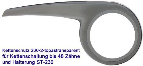 DEKAFORM Kettenschutz Performance Line 230-2 für BOC Bocas Decathlon Kettler Fahrrad bis 48 Zähne*topas-transparent