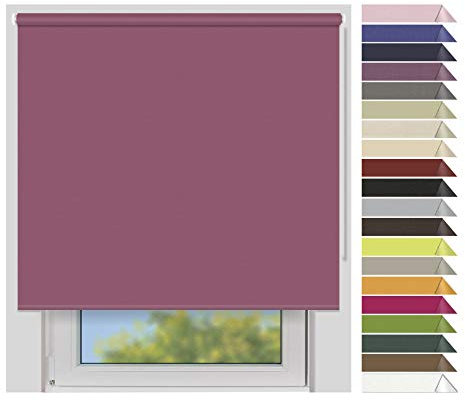 EFIXS Verdunklungsrollo Medium - 25 mm Welle - Breiten: 120-240 cm - Höhen bis 240 cm - Hier: 200 cm x 190 cm (Stoffbreite x Höhe) - Flieder (7901) - lichtundurchlässig - Blickdicht