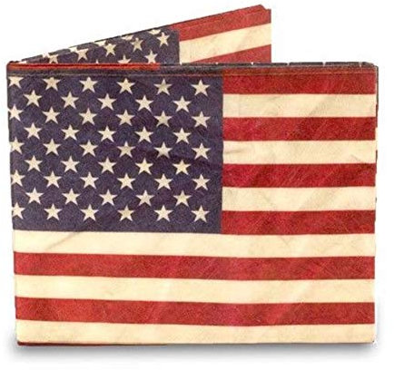 Dynomighty Herren Portemonnaie mit US-Flagge, sehr dünn, leicht, Tyvek Billfold